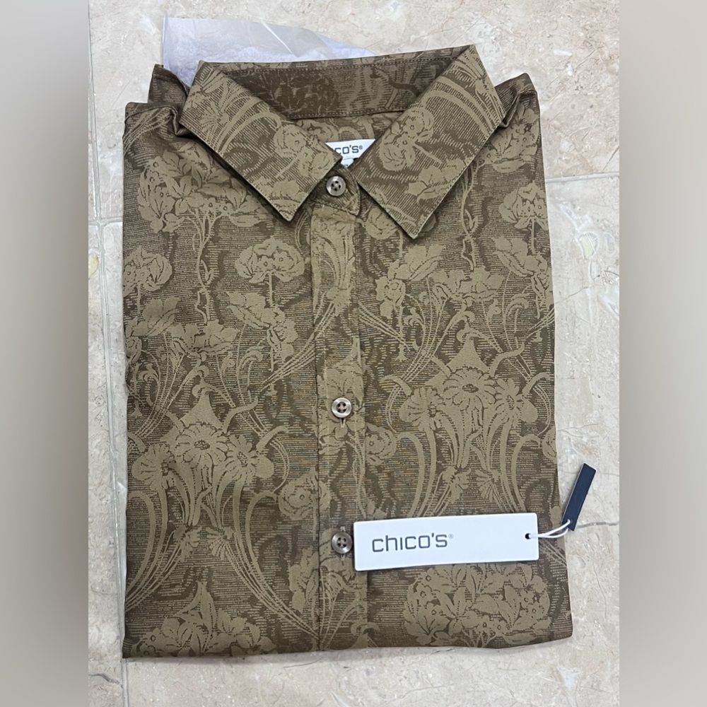 Chico’s long sleeve golden lotus shirt